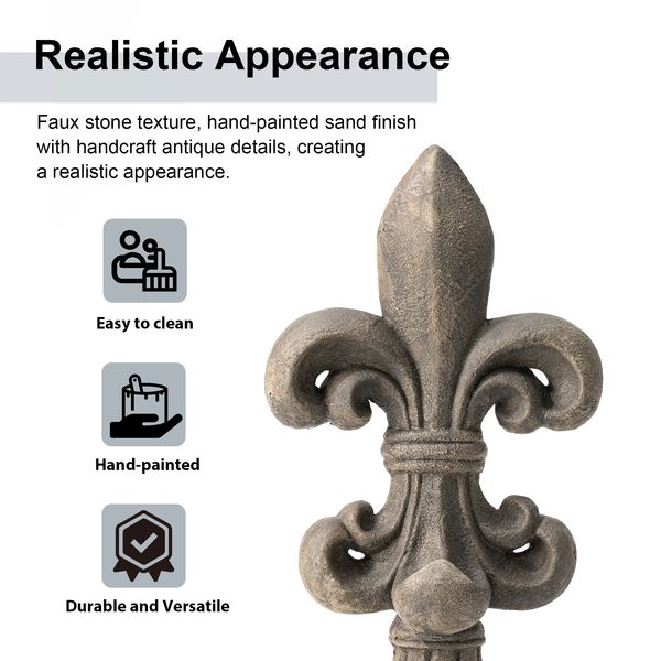 21.25'H MGO Timeless Fleur De Lis Garden Statue