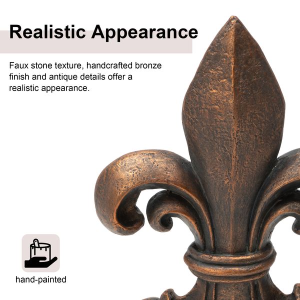 27.25'H MGO Standing Majestic Fleur De Lis Garden Statue