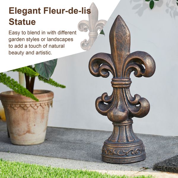 21.25'H MGO Timeless Fleur De Lis Garden Statue