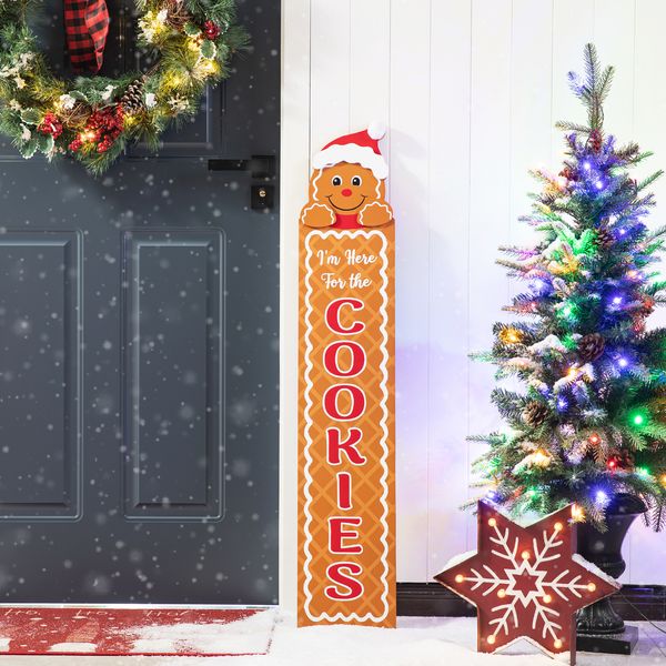 42”H Wood Christmas Gingerbread Man Porch Decor Sign