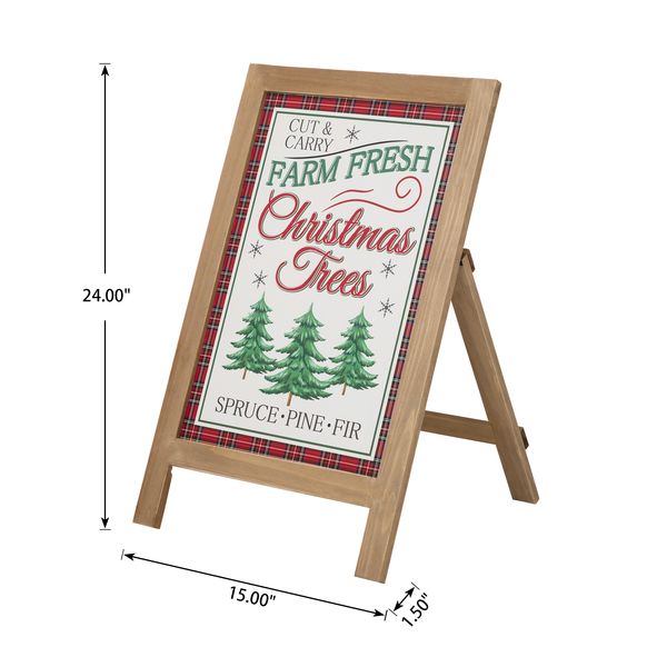 24”H Christmas A-Frame Free Standing Porch Welcome Sign