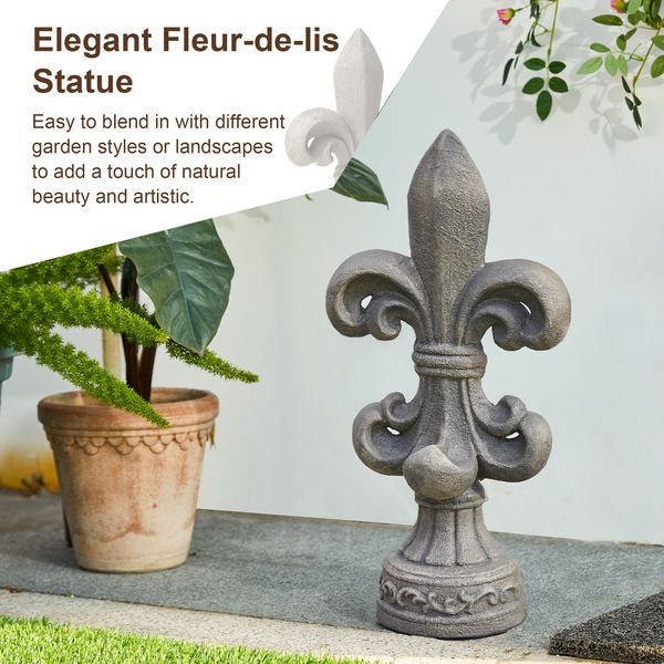 21.25'H MGO Timeless Fleur De Lis Garden Statue
