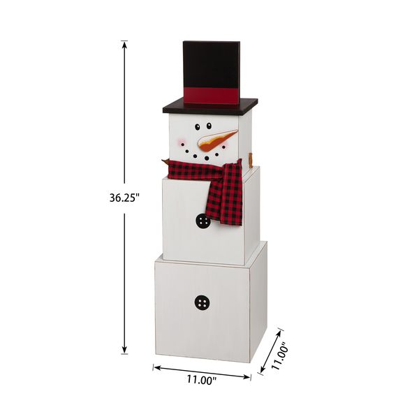 36" H Fall/Christmas Wooden Double Sided Snowman/Scarecrow Porch Decor