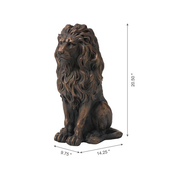 20.75"H MGO Sitting Lion Garden Statue