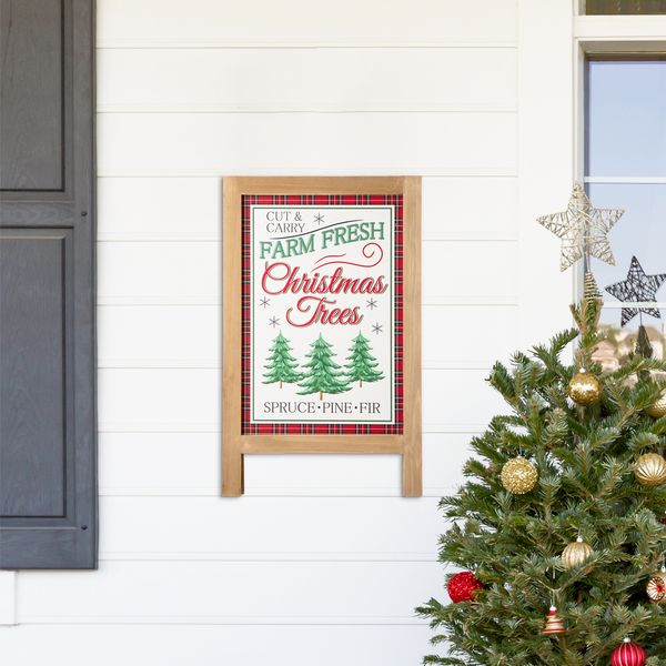 24”H Christmas A-Frame Free Standing Porch Welcome Sign