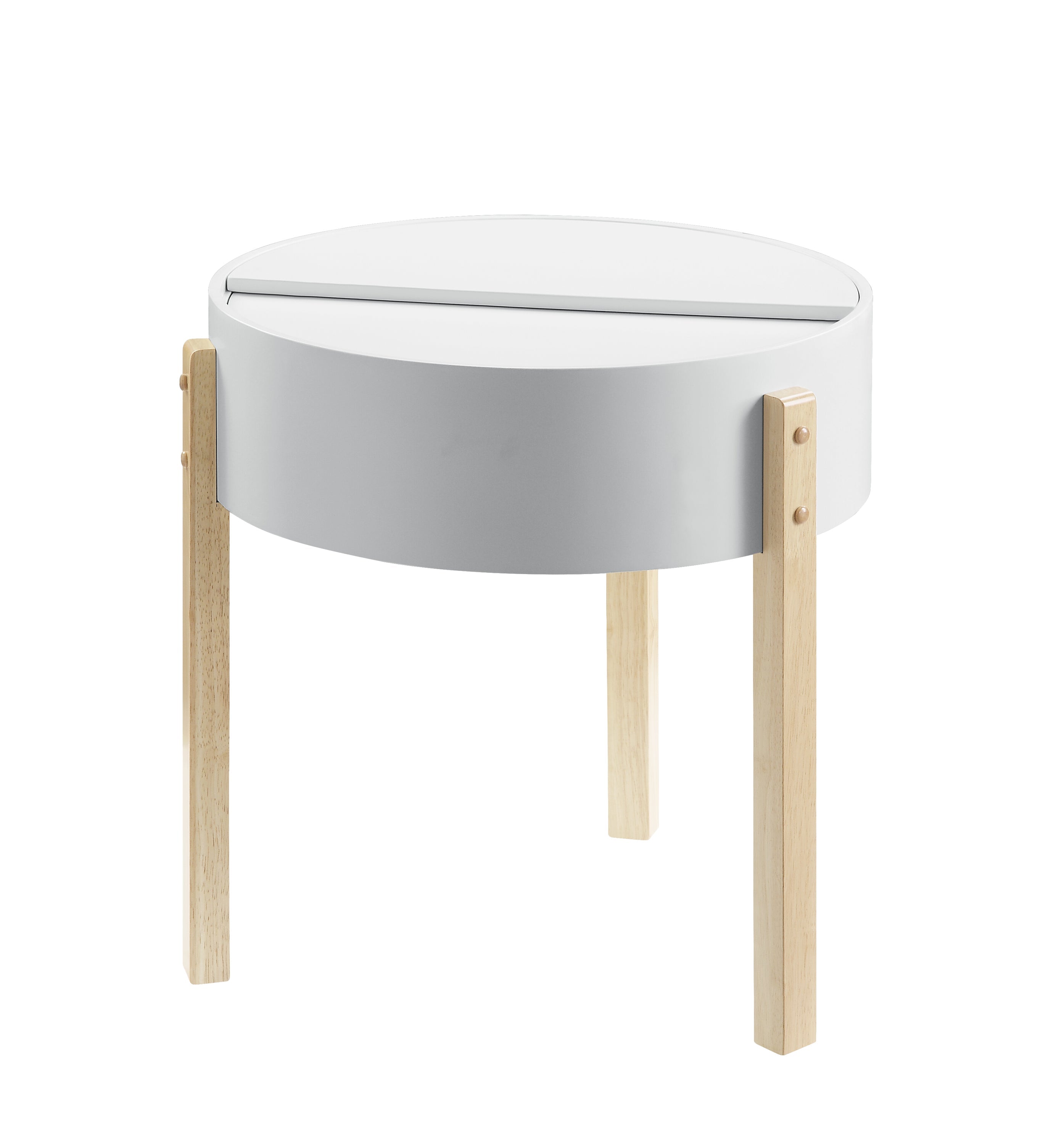 Bodfish White & Natural Round End Table