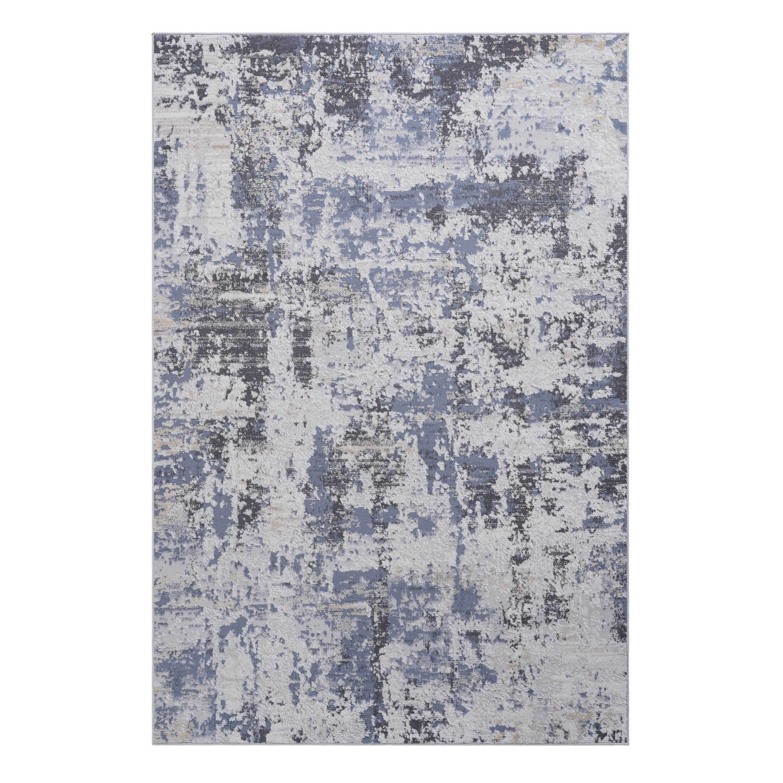 6X9 Grey/Denim /Abstract Non-Shedding and Stain Resistant Area Rug