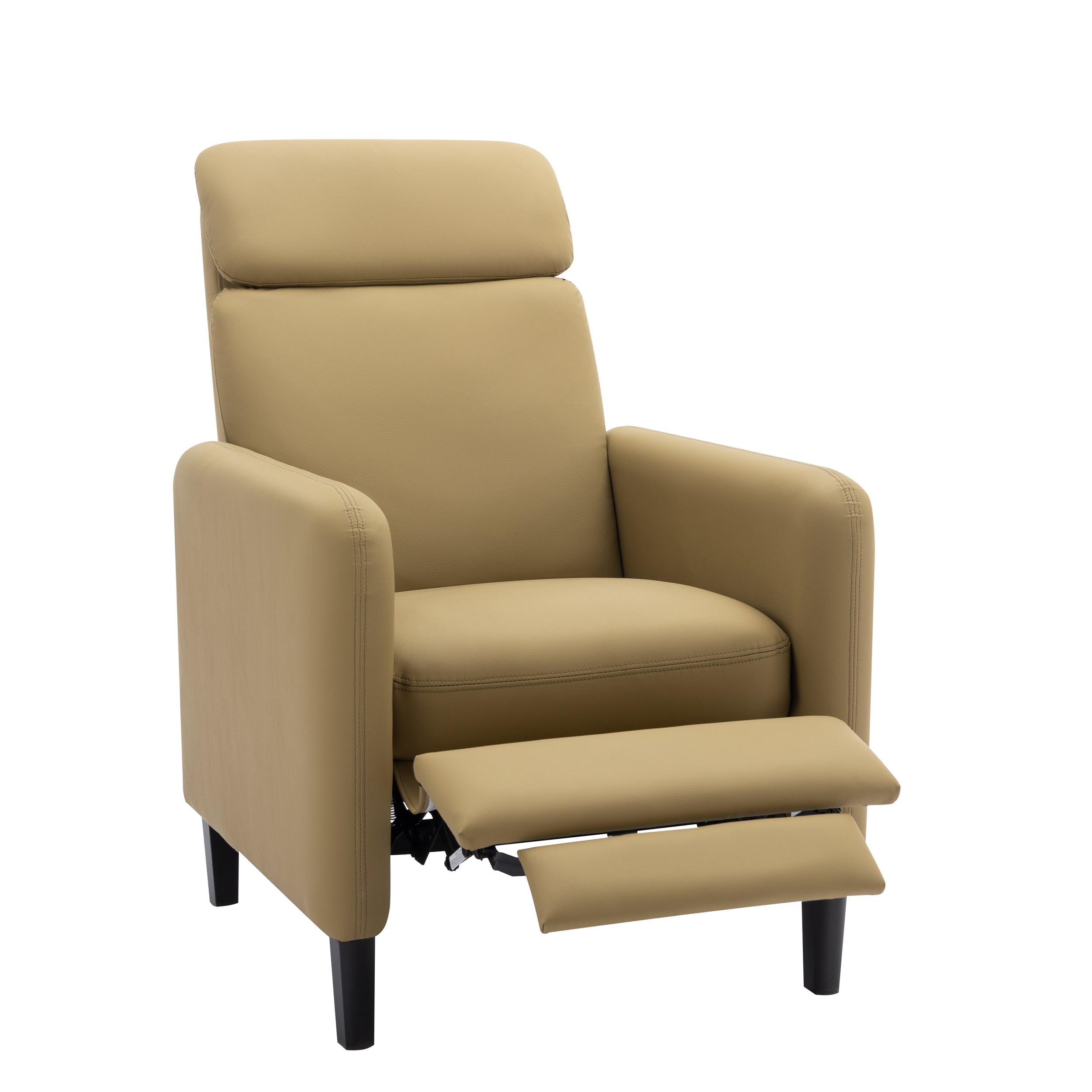 Modern Artistic Color Design Adjustable Recliner Chair , Mustard Green