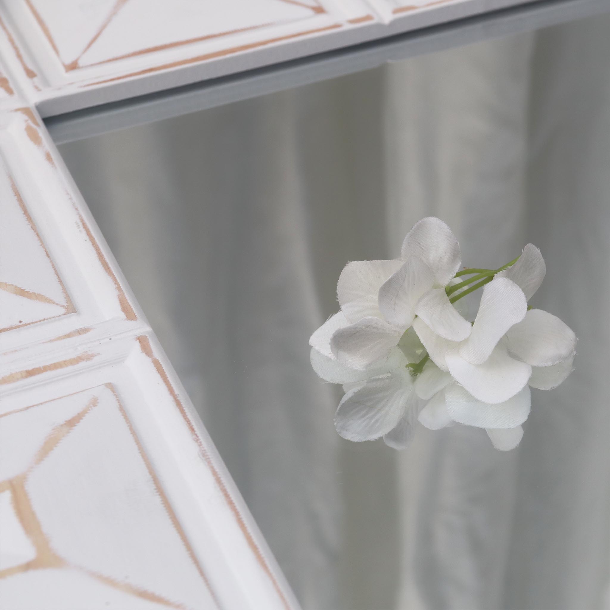 Whitewashed Wood Rectangle Wall Mirror