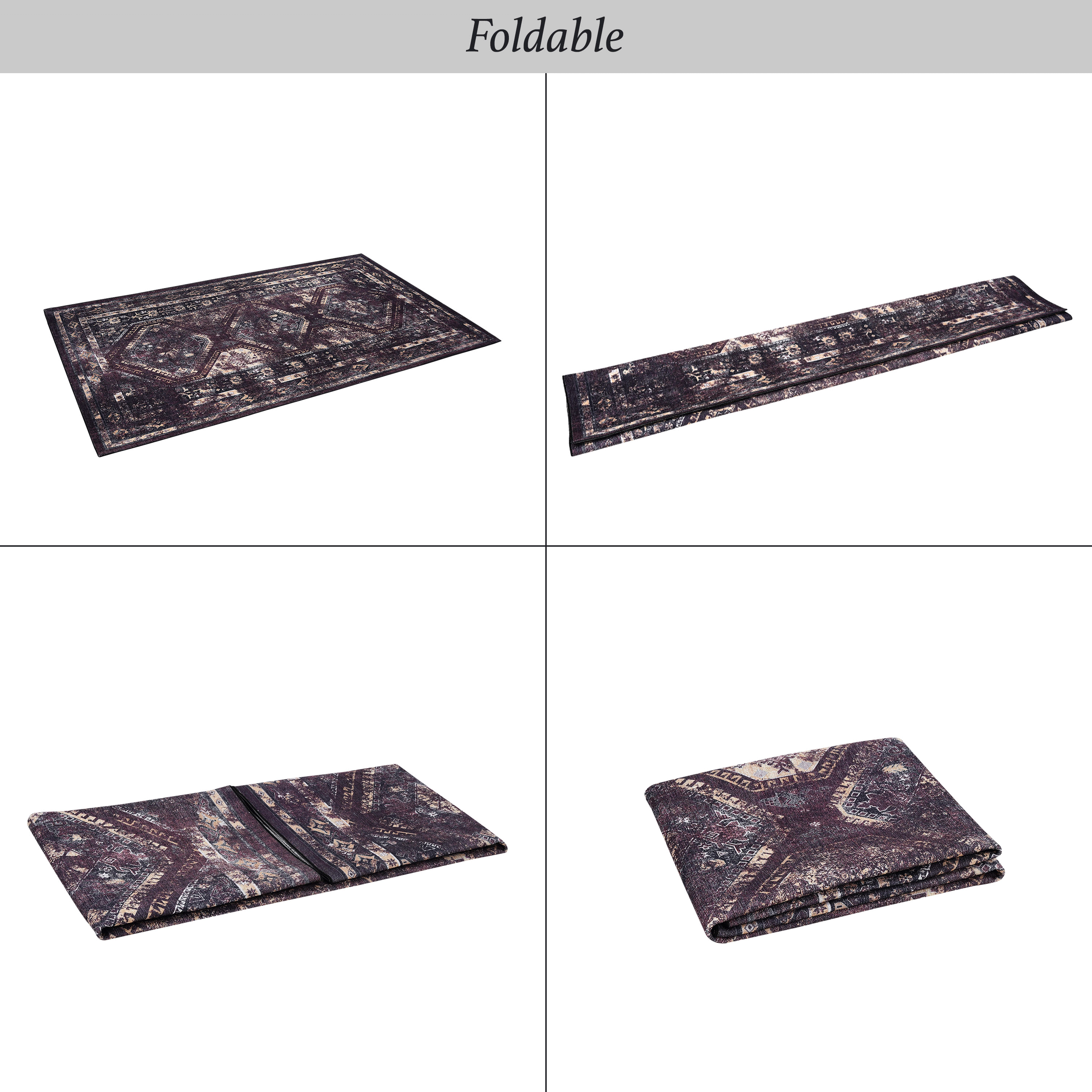 6x9 Area Rugs, Washable Rug, Low-Pile, Non-Slip, Non-Shedding, Foldable, Kid & Pet Friendly