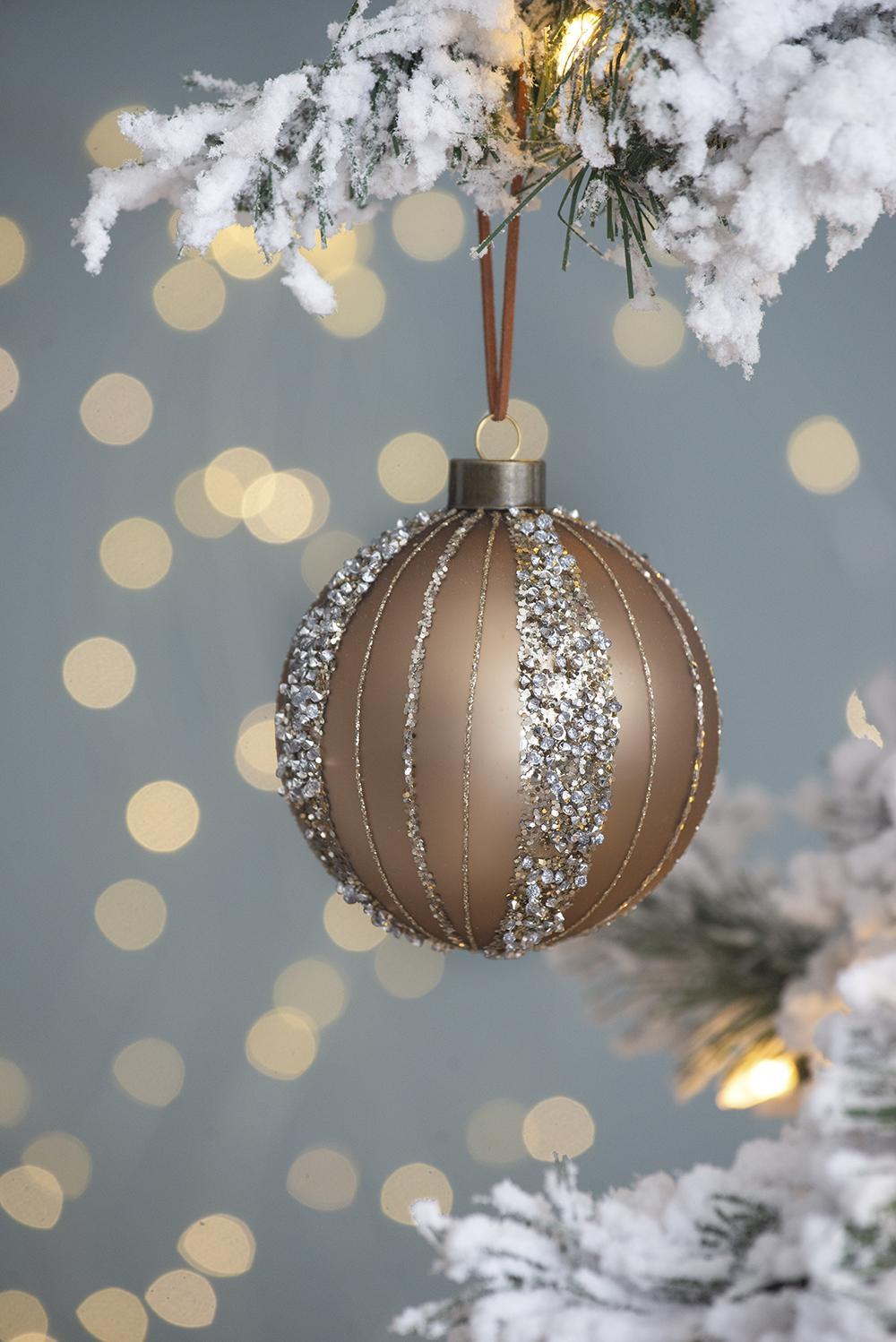 Gold and Silver Glitter  Christmas Ball Ornaments, Set of 12