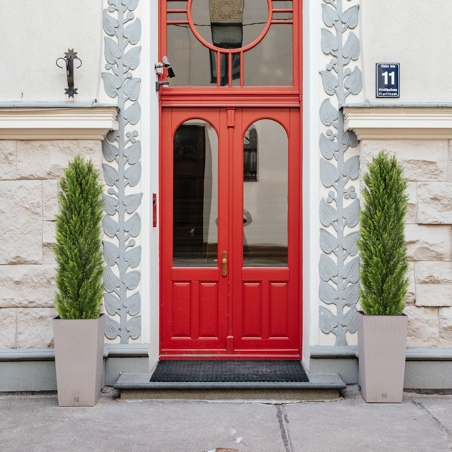 Faux Boxwood Pine Greenery Trees -Cedar Cypress Plants