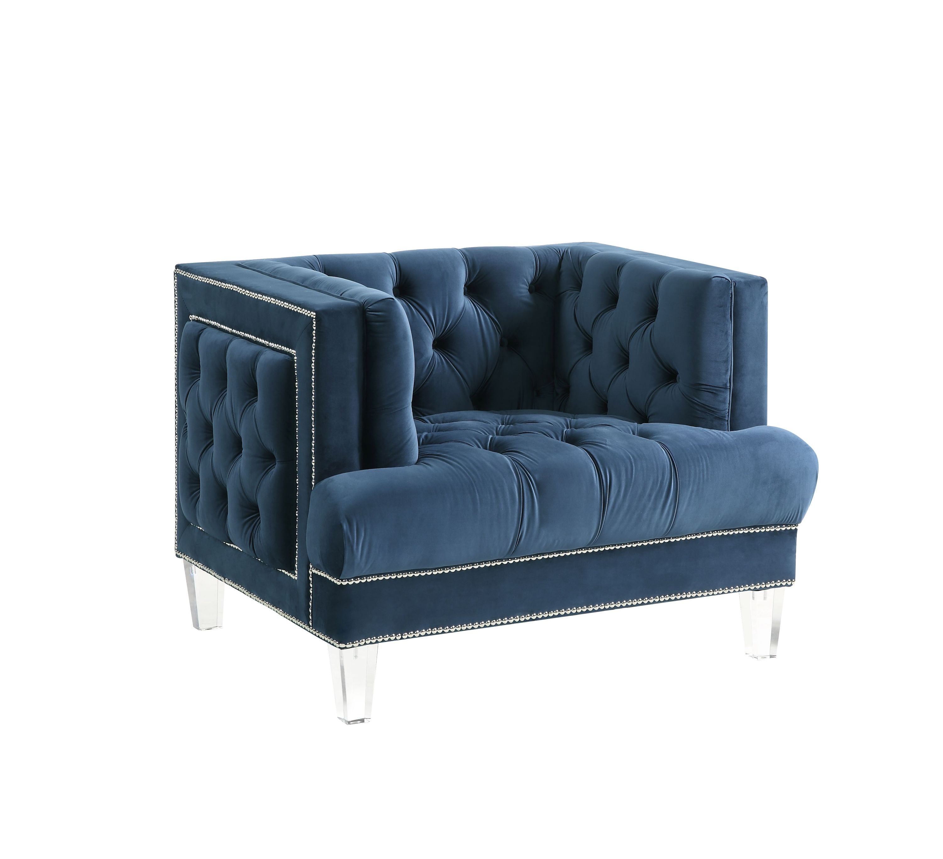 Ansario Blue Velvet Chair