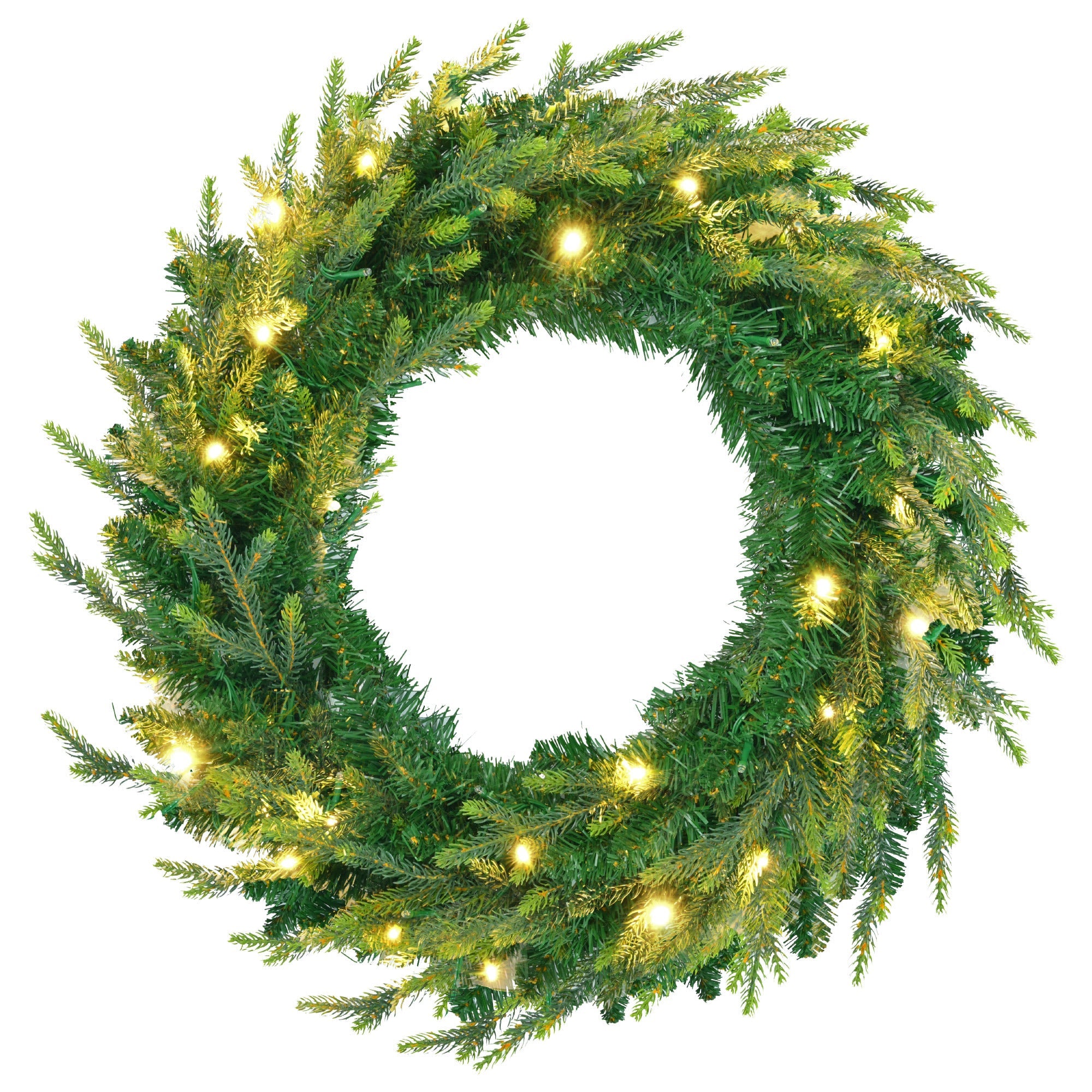 6FT Pre-Lit Aspen Fir 3 PC Set- Christmas Tree with Wreath & Garland-11 Lighting Modes