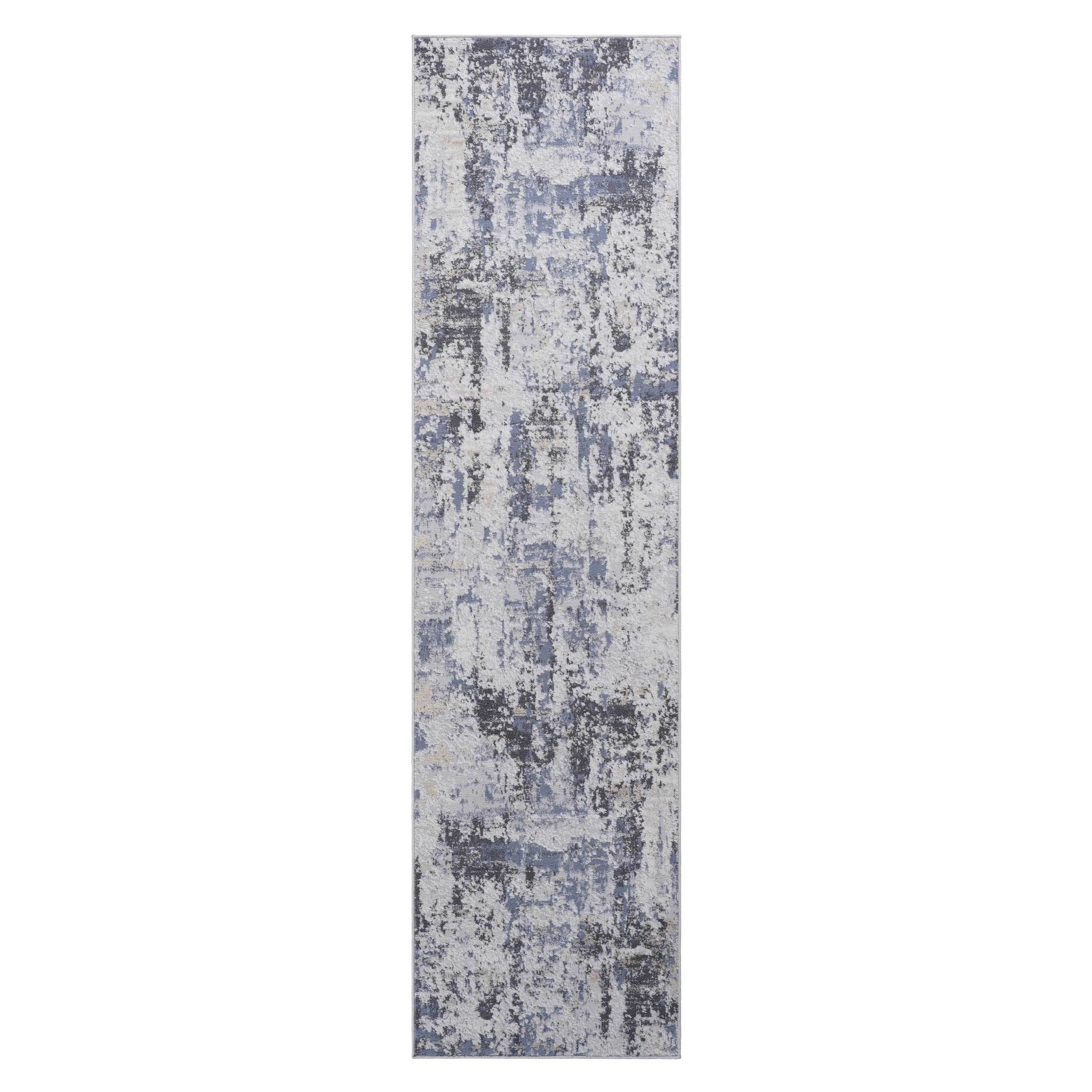 2X8 Grey/Denim /Abstract Non-Shedding and Stain Resistant Area Rug