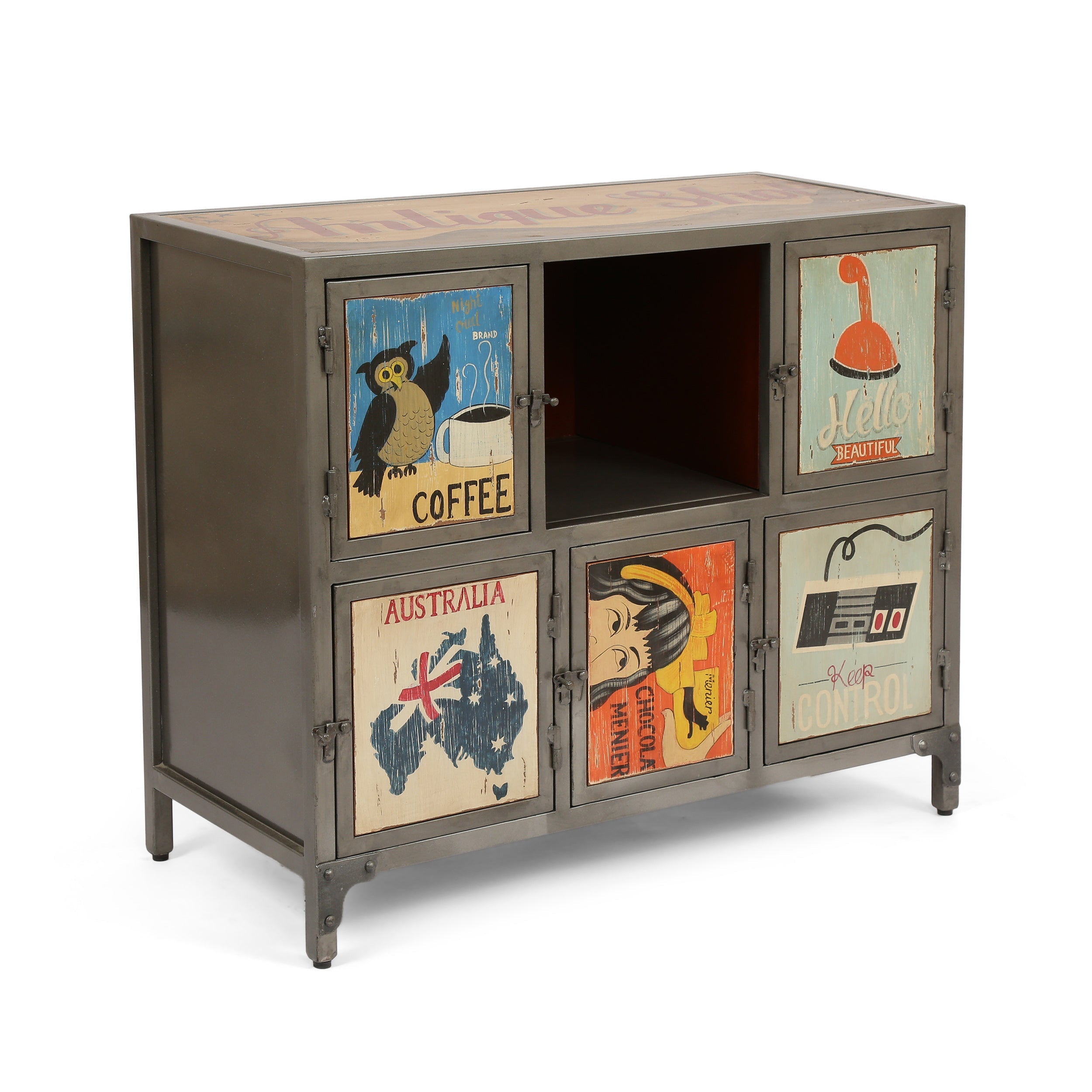 Tm Home Wooden  Iron Cabinet