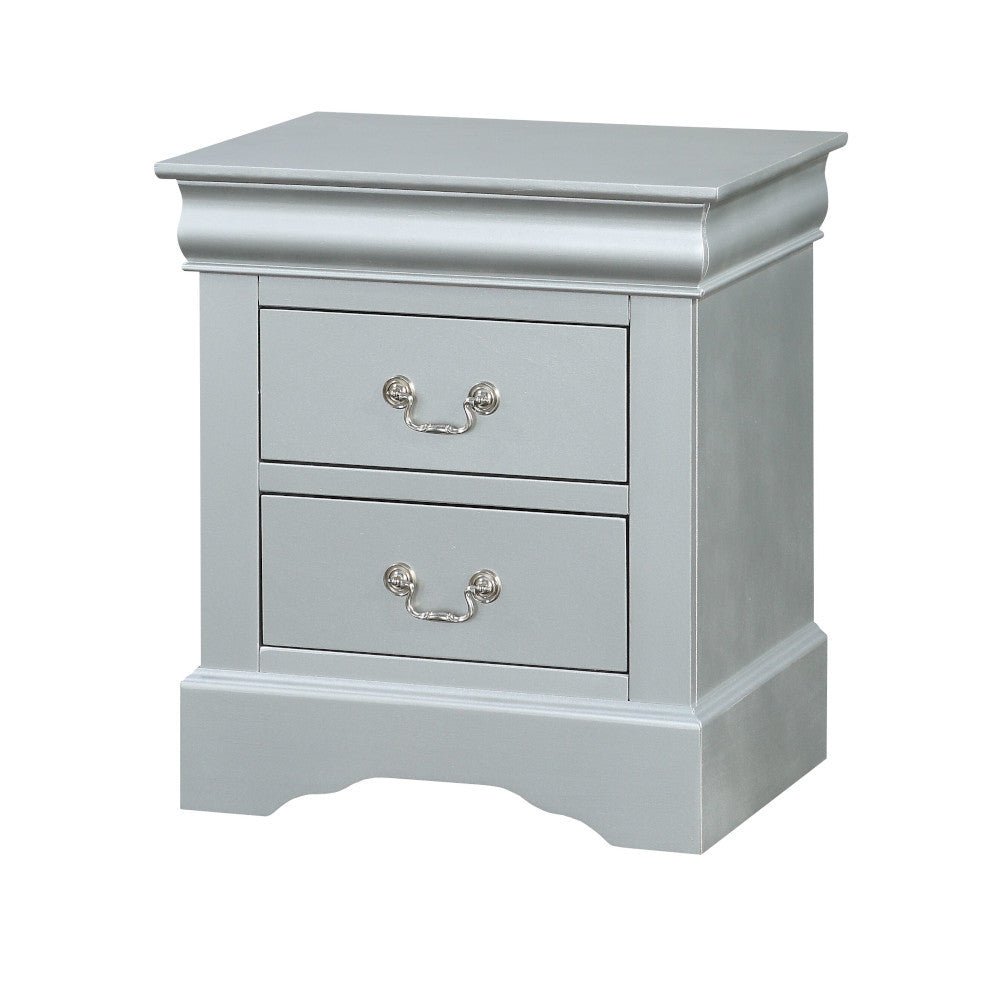 Louis Philippe Platinum Finish Nightstand