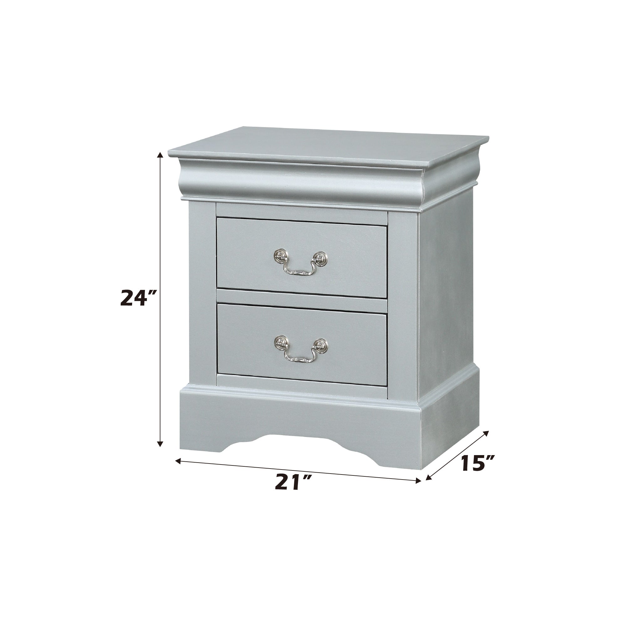 Louis Philippe Platinum Finish Nightstand