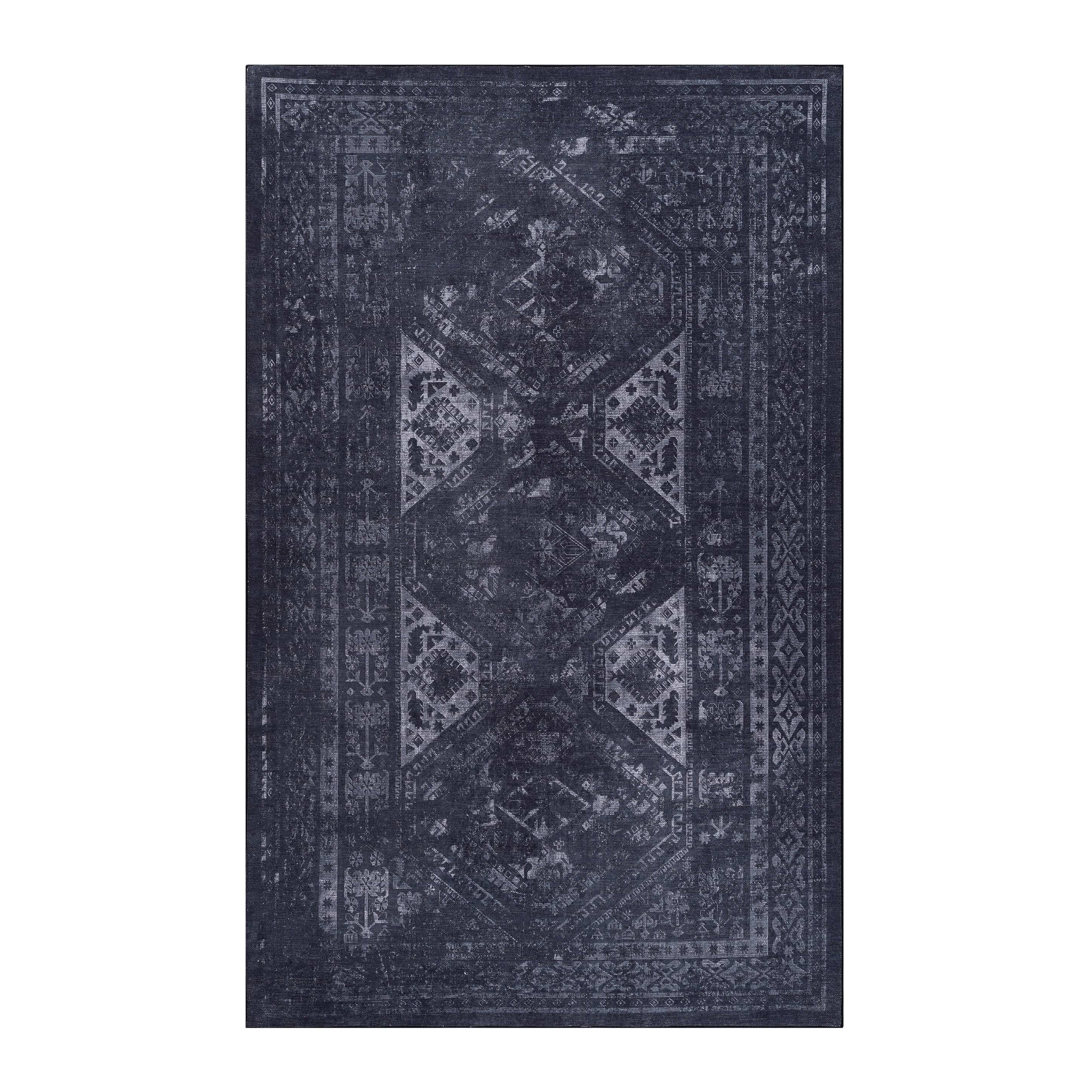 3x5 Area Rugs, Washable Rug, Low-Pile, Non-Slip, Non-Shedding, Foldable, Kid & Pet Friendly