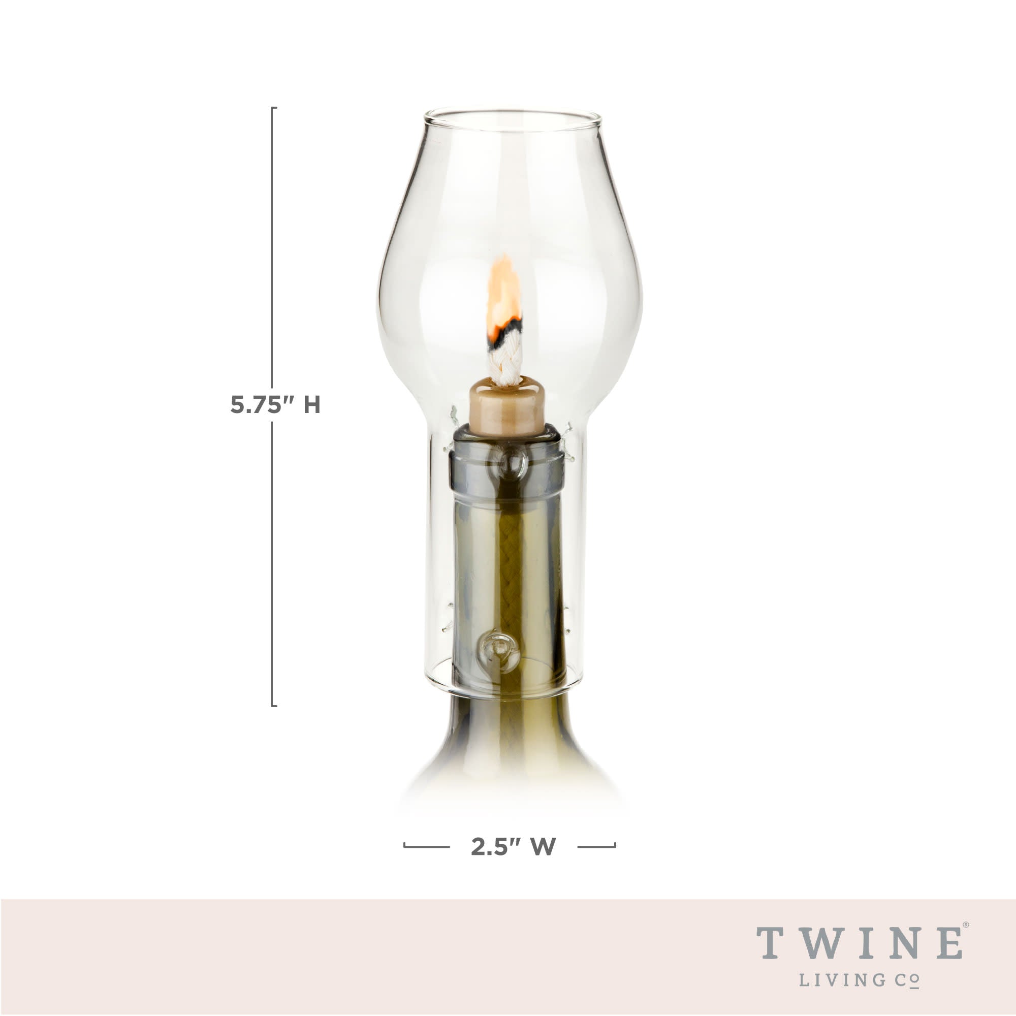 Glass Hurricane Bottle Lamp by Twine